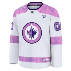 Dresovi Winnipeg Jets 2024-25 Fanatics Hockey Fights Cancer Practice Custom Bijela - Muške